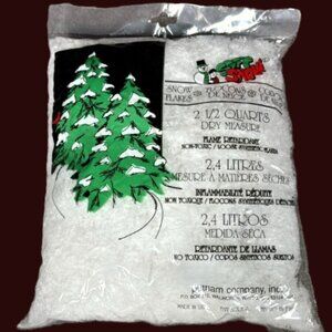 NOS Vintage Putnam Soft Snow Bag White Mix 2.5 Qt Made in USA Winter Decor